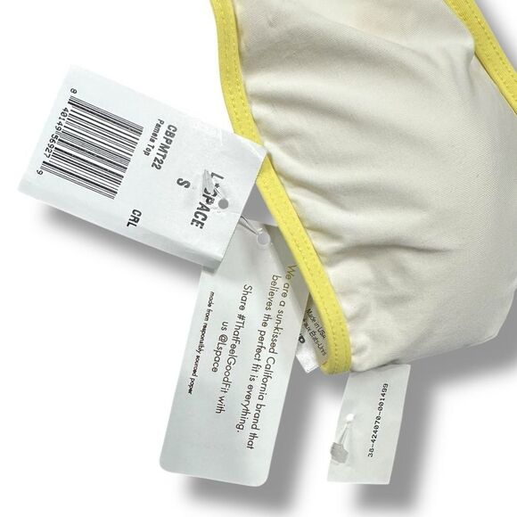 NWT L*Space $110 Pamela Bikini Top in Cream Lemon Size S Racerback - Picture 10 of 12